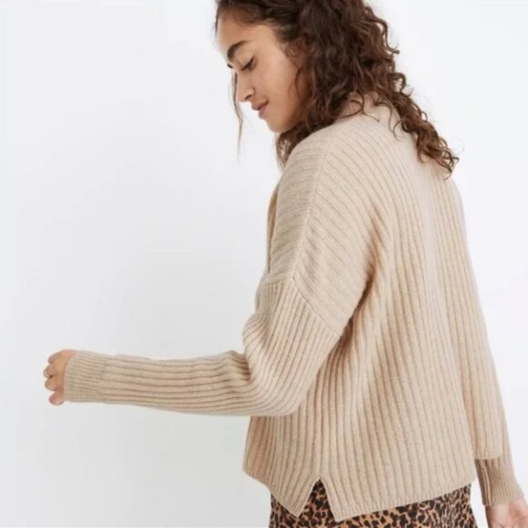 Madewell Cashmere Ribbed Mockneck Sweater - Picture 3 of 5